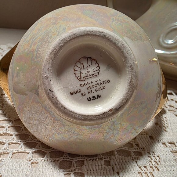 Vintage Fine China Tea Set With 22 K Gold Trim - Includes Teapot Creamer & Sugar - Picture 8 of 12